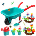 CUTE STONE Kids Gardening Tool Set Garden Toys with Wheelbarrow Watering Can Shovel Flower Garden Building Toy Pretend Play Outdoor Indoor Toy Activities Stem Toy Gifts for Boys Girls