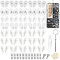PIGIAOKA Eyeglass Nose Pads 35 Pairs Eyeglass Repair Kit Upgraded Soft Silicone Air Chamber Screw-in Glasses Nose Pad Replacement Kit with Screws Screwdriver Tweezers Glasses Cloth and Earhook