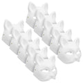 OFFEREAL 10Pcs Therian Mask Cat Fox Mask Therian Halloween Mask Therian Costume for Kids Adults Blank Mask for Holiday Party ＆ Therian