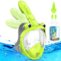 Kkdi Kids Snorkel Mask Full Face Snorkel Mask for Kids 4-16 Foldable Snorkeling Gear for Kids Snorkeling Set for Swimming Pool Toys Dry Top Anti-Leak/Anti-Fog /180° HD View/Portable Bag