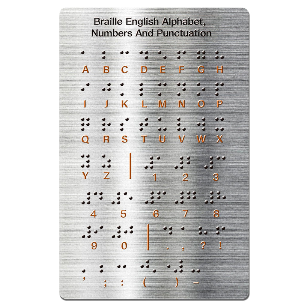 Braille Alphabet Board with 2024 Dec. Upgraded Raised Dots Numbers & Punctuation Braille Learning for Beginners Education Gifts Braille Teaching Aid for Blind Children Adults (7.25 * 4.7 Inches)