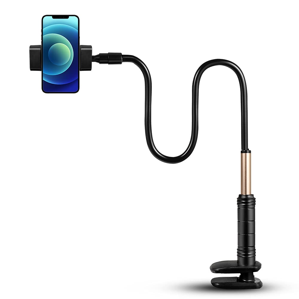 Phone Holder Bed Gooseneck Mount：Moutik Lazy Bracket Cell Phone Holder Long Arm Clip Clamp Mount for Filming Compatible with 4.0-6.5 Mobile Cell Phone Stand