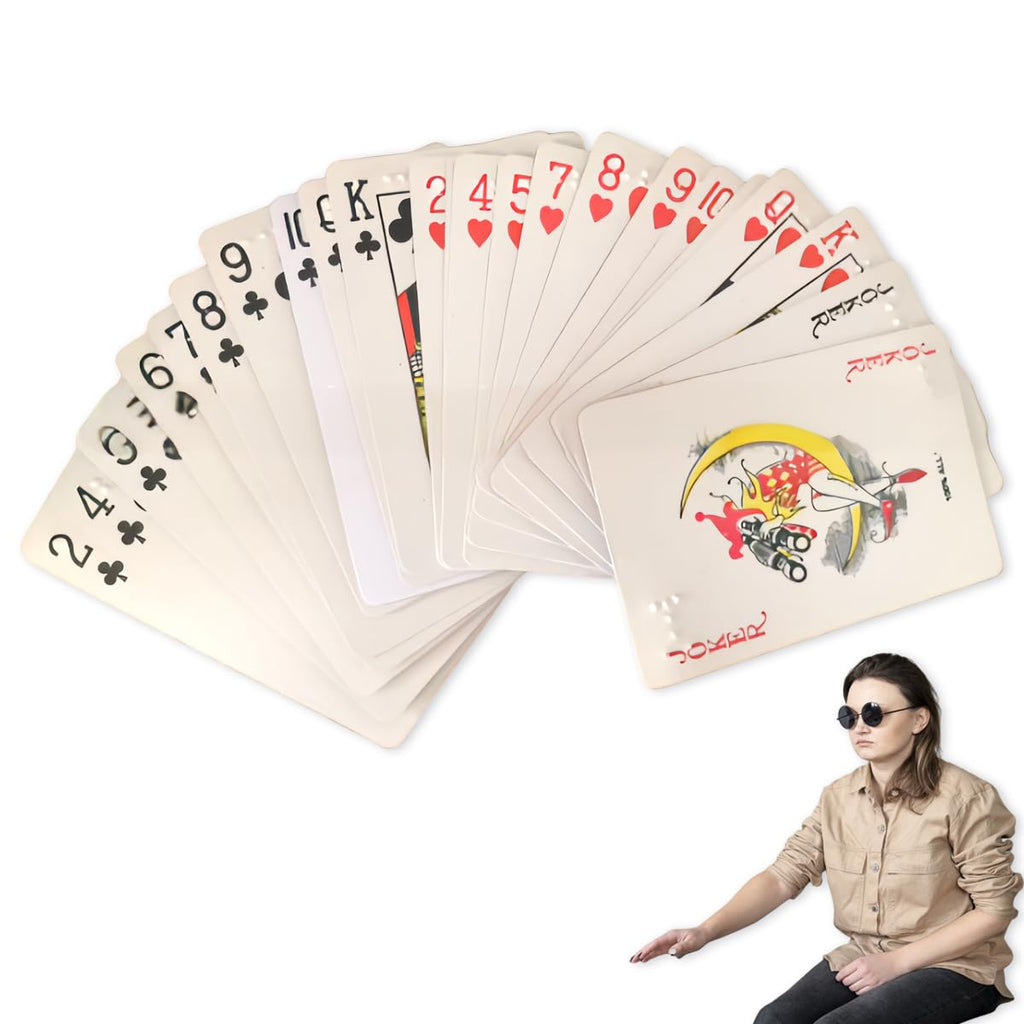 YAFIYGI Braille Playing Cards Large-Print Braille Playing Cards for The Blind Entertainment Supplies with Large Print & Raised Dots Games Learning & Fun for Seniors and Visually Impaired Individuals