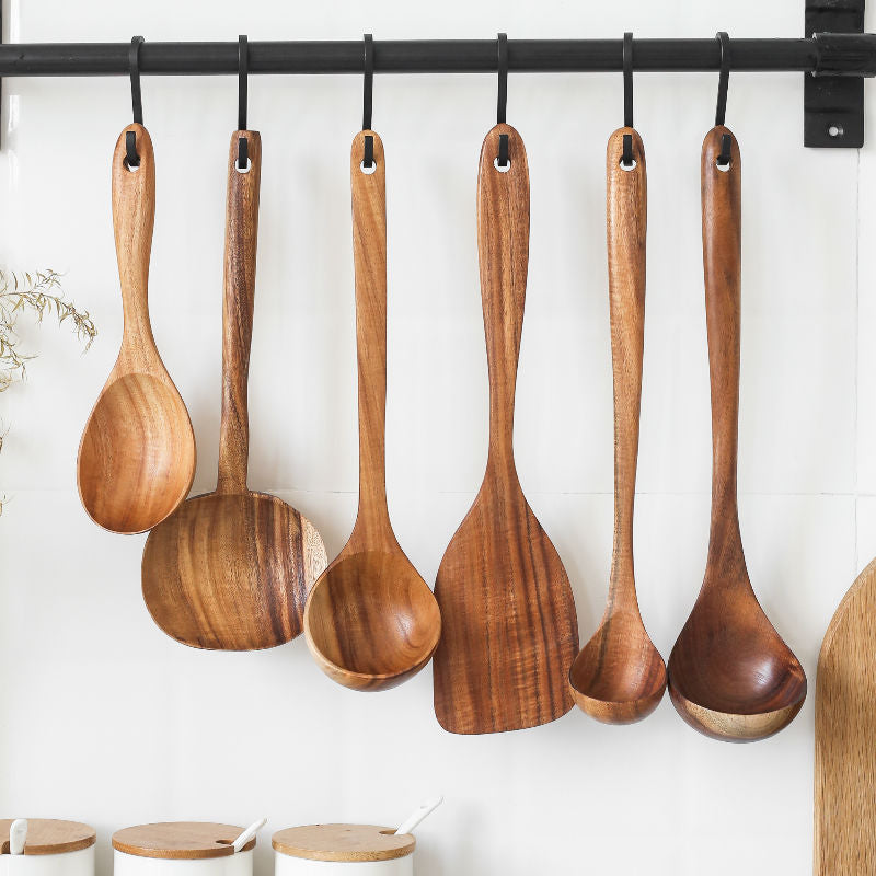 Japanese Non-Stick Wooden Spatula and Spoon Set