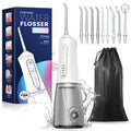 Water Dental Flosser Teeth Pick 4 Modes Portable Cordless Oral Irrigator IPX7 Waterproof Powerful and Rechargeable Water Flossers for Teeth Electric Flosser for Travel Home Use