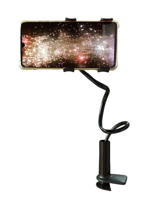 31.5 Inches Flexible Long Arm Gooseneck iphone Bedside Mobile Phone Holder with Clamp for Clip Bed Cell Phone Telephone Stand for Desk Adjustable Office Desk Headboard Phone Holder Mount (Black)