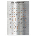 Braille Alphabet Board with 2024 Dec. Upgraded Raised Dots Numbers & Punctuation Braille Learning for Beginners Education Gifts Braille Teaching Aid for Blind Children Adults (7.25 * 4.7 Inches)