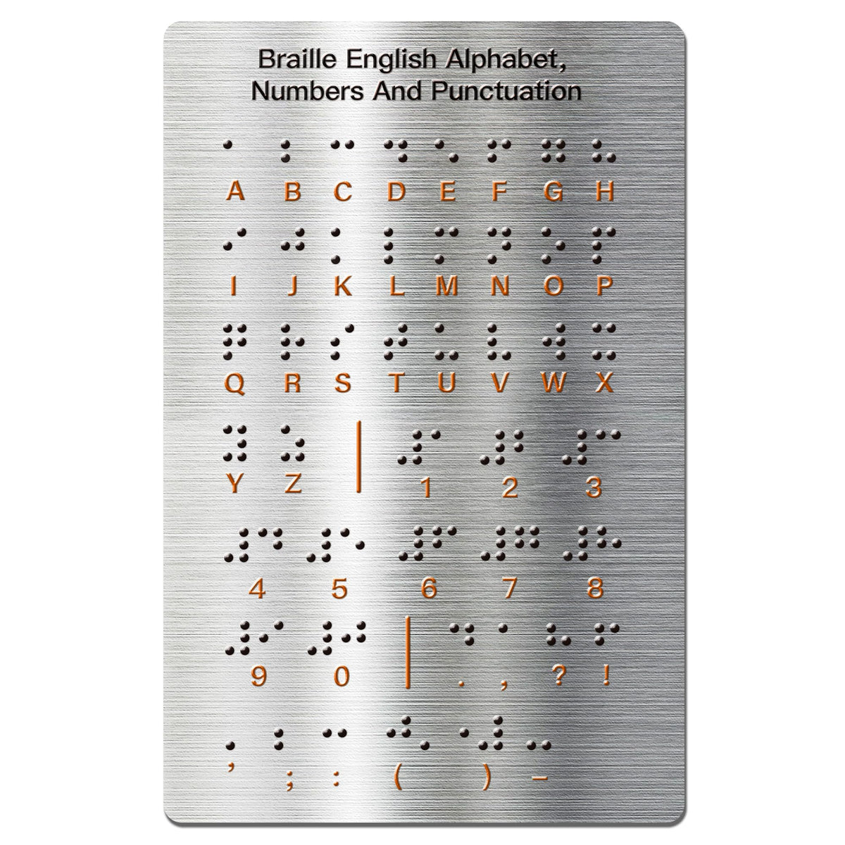 Braille Alphabet Board with 2024 Dec. Upgraded Raised Dots Numbers & Punctuation Braille Learning for Beginners Education Gifts Braille Teaching Aid for Blind Children Adults (7.25 * 4.7 Inches)