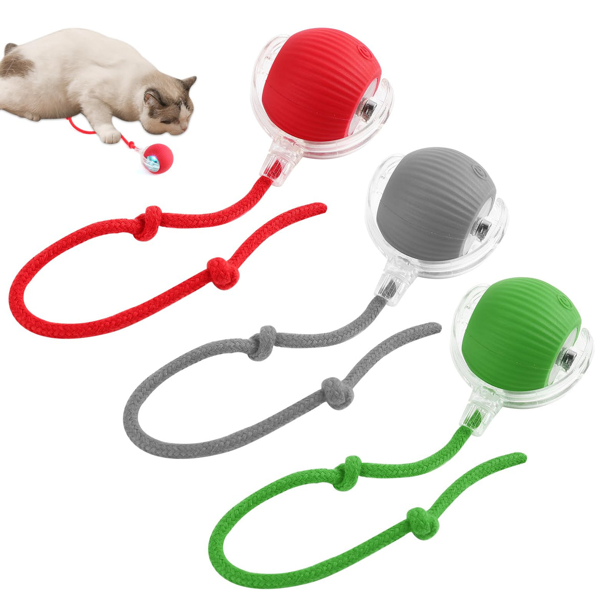 mugrupt Interactive Cat Ball Toy Interactive Cat Toys Interactive Dog Ball Rolling Ball for Cat Dog Interactive Cat Dog Toys Rolling Ball Self-Entertainment Pet Supplies (Mix)