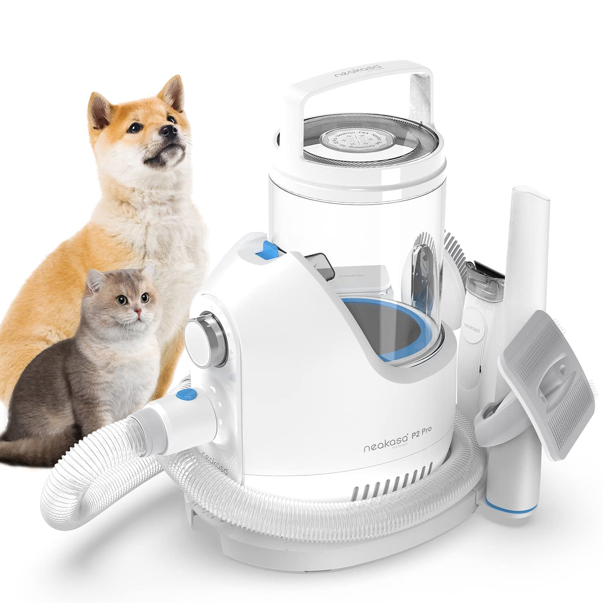 Neakasa P2 Pro Dog Grooming Kit Pet Grooming Vacuum Suction 99% Hair Professional Grooming Clippers with 5 Proven Grooming Tools 2L Large-capacity Easy Empty Dustbin for Dogs Cats and Other Animals