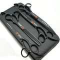 7.0in Professional Pet Grooming Scissors setStraight & Thinning & Curved scissors 4pcs set for Dog grooming (Matt Black)