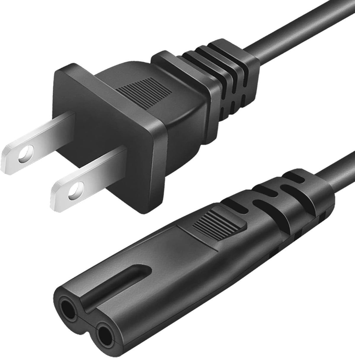 2 Prong Mini Fridge Power Cord Cable Compatible for Cooluli Mini Fridge AstroAI Mini Fridge Living Enrichment koolatro Frigidaire Chefman Mini Fridge Charger Cord (3 FT Black)