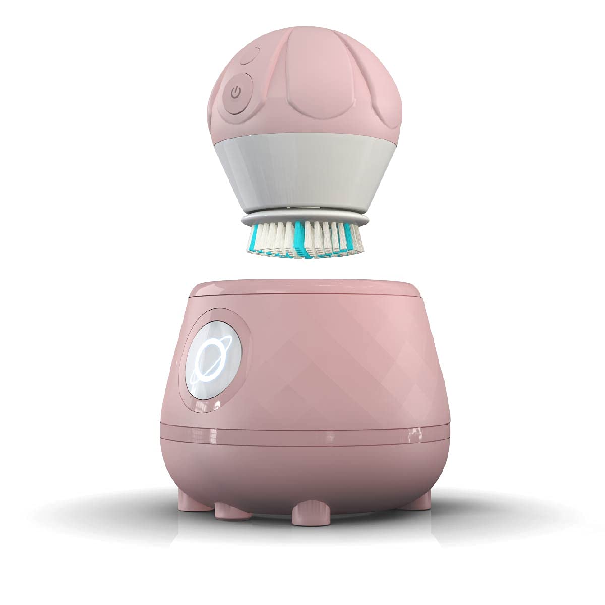 TAO Clean Ona Diamond Orbital Facial Brush and Cleansing Station Electric Face Cleansing Brush with Ergonomic Handle Dual Speed Settings Mauve