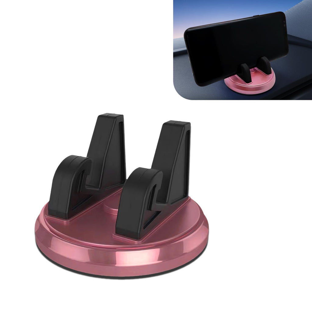 Civwesi Pack-1 Car Center Console Dashboard Mobile Phone Holder 1.69" x 2.83" Non-Slip Stable Support Navigation Bracket 360 Degree Rotation Portable Holder Universal for Cars Home (Pink)